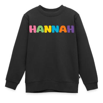 Name - Hannah - Kinder Premium Organic Sweatshirt - Schwarz - Vorne - AI Model Kid Female (0cm)