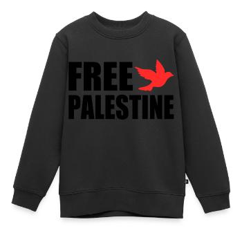 Free palestine - Sweat Premium enfant bio - noir - Devant - AI Model Kid Female (0cm)