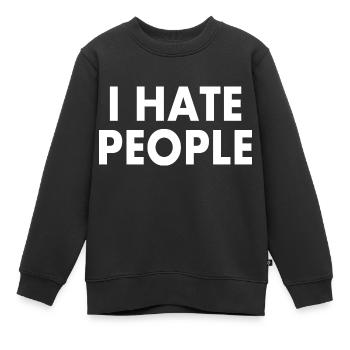 I hate people - Sweat Premium enfant bio - noir - Devant - AI Model Kid Female (0cm)