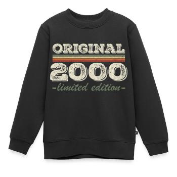 Légende depuis 2000 Né en 2000 Anniversaire 2000 - Sweat Premium enfant bio - noir - Devant - AI Model Kid Female (0cm)