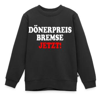 dönerpreisbremse jetzt - Kinder Premium Organic Sweatshirt - Schwarz - Vorne - AI Model Kid Female (0cm)