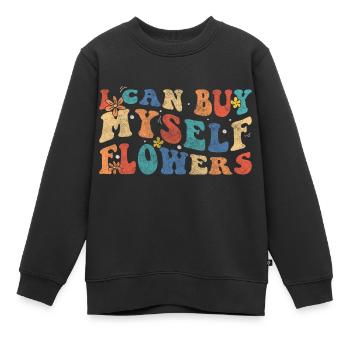 Blumen Zuneigung Romantik Hochzeit - Kinder Premium Organic Sweatshirt - Schwarz - Vorne - AI Model Kid Female (0cm)