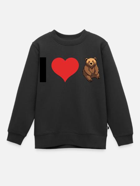 J’aime les ours - Cute Animal Design - Sweat Premium enfant bio - noir