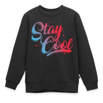 reste detendu - Sweat Premium enfant bio - noir - Devant - AI Model Kid Female (0cm)