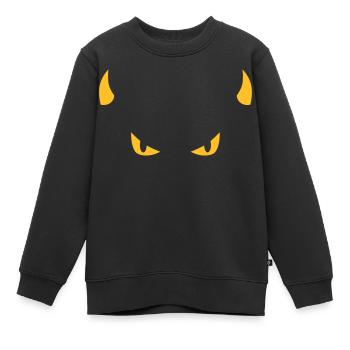 devil face - Sweat Premium enfant bio - noir - Devant - AI Model Kid Female (0cm)