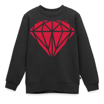 Diamant - Sweat Premium enfant bio - noir - Devant - AI Model Kid Female (0cm)