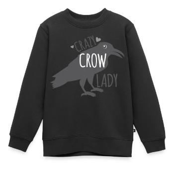 Crazy crow lady - Kids Premium Organic Sweatshirt - black - Front - AI Model Kid Female (0cm)