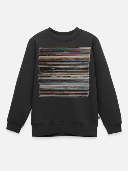 Pile d’enregistrements - Sweat Premium enfant bio - noir