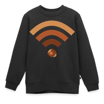 wifi haselnuss - Kinder Premium Organic Sweatshirt - Schwarz - Vorne - AI Model Kid Female (0cm)
