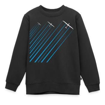 Segelflugzeuge mit Wasser gleiten Segelflieger - Kinder Premium Organic Sweatshirt - Schwarz - Vorne - AI Model Kid Female (0cm)