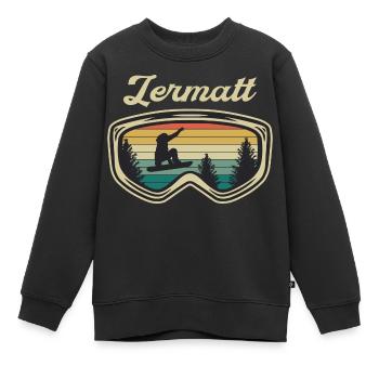 Zermatt Ski Sknowboard - Kinder Premium Organic Sweatshirt - Schwarz - Vorne - AI Model Kid Female (0cm)