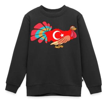 Drôle de Turquie Turquie - Sweat Premium enfant bio - noir - Devant - AI Model Kid Female (0cm)