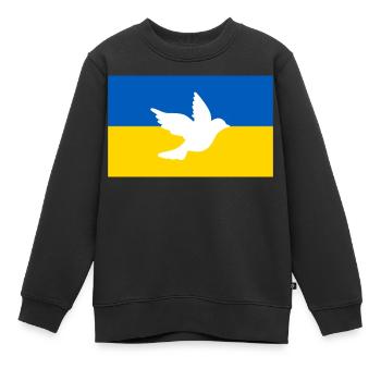 Ukraine - Sweat Premium enfant bio - noir - Devant - AI Model Kid Female (0cm)