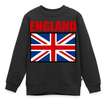 England - Kinder Premium Organic Sweatshirt - Schwarz - Vorne - AI Model Kid Female (0cm)