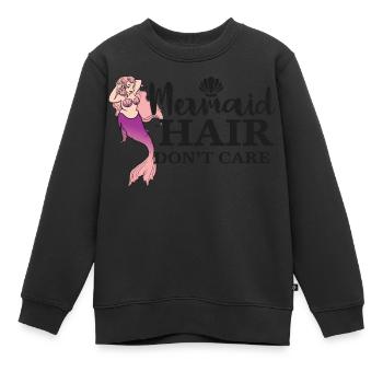 Mermaid hair don't care - Kids Premium Organic Sweatshirt - black - Front - AI Model Kid Female (0cm)