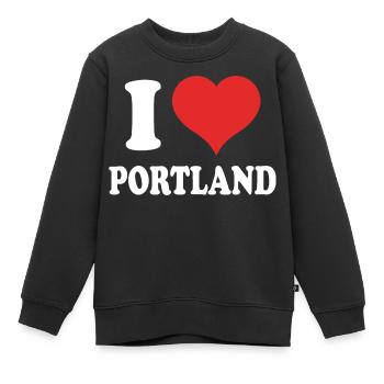 J’aime Portland - Sweat Premium enfant bio - noir - Devant - AI Model Kid Female (0cm)