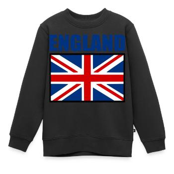 England - Kinder Premium Organic Sweatshirt - Schwarz - Vorne - AI Model Kid Female (0cm)