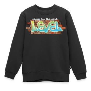 Graffiti "next level" - Kinder Premium Organic Sweatshirt - Schwarz - Vorne - AI Model Kid Female (0cm)