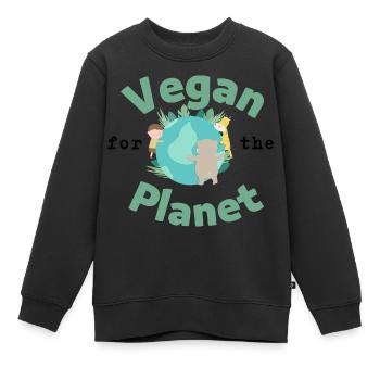 Vegan for the Planet - Kinder Premium Organic Sweatshirt - Schwarz - Vorne - AI Model Kid Female (0cm)