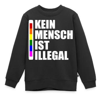 Kein mensch ist illegal - Kinder Premium Organic Sweatshirt - Schwarz - Vorne - AI Model Kid Female (0cm)
