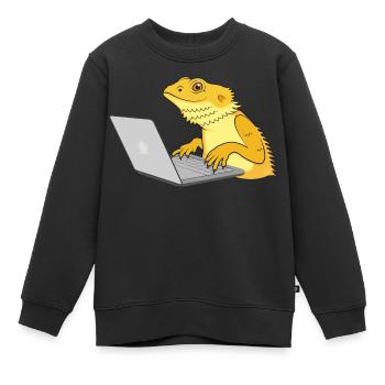 Eidechsen-Kodierung - Kinder Premium Organic Sweatshirt - Schwarz - Vorne - AI Model Kid Female (0cm)