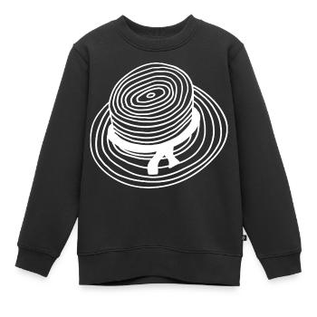Strohhut Umriss - Kinder Premium Organic Sweatshirt - Schwarz - Vorne - AI Model Kid Female (0cm)