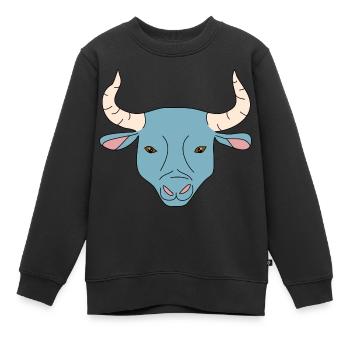Stier - Kinder Premium Organic Sweatshirt - Schwarz - Vorne - AI Model Kid Female (0cm)
