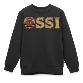 Ossi, DDR, Wappen, Osten, Geschenk - Kinder Premium Organic Sweatshirt - Schwarz - Vorne - AI Model Kid Female (0cm)