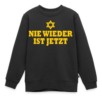 Plus jamais, c’est maintenant - Sweat Premium enfant bio - noir - Devant - AI Model Kid Female (0cm)