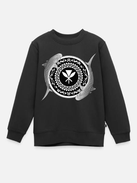 Requin tigre Kanaka Maoli - Sweat Premium enfant bio - noir