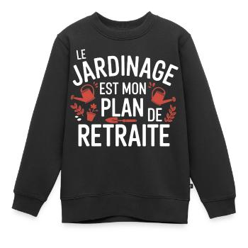 Gartenarbeit Mein Altersvorsorgeplan - Kinder Premium Organic Sweatshirt - Schwarz - Vorne - AI Model Kid Female (0cm)
