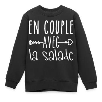 Paare mit Salat, Salat Fans Geschenk - Kinder Premium Organic Sweatshirt - Schwarz - Vorne - AI Model Kid Female (0cm)