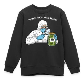 Pickle-pocalypse Ready ! - Kinder Premium Organic Sweatshirt - Schwarz - Vorne - AI Model Kid Female (0cm)