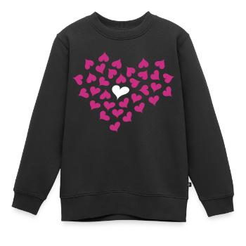 Hearts in Heart - Sweat Premium enfant bio - noir - Devant - AI Model Kid Female (0cm)