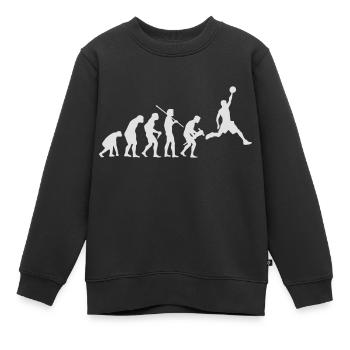 BASKETBALL EVOLUTION - Sweat Premium enfant bio - noir - Devant - AI Model Kid Female (0cm)