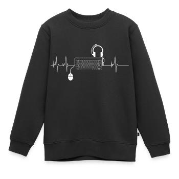 Herzschlag PC Gamer - Kinder Premium Organic Sweatshirt - Schwarz - Vorne - AI Model Kid Female (0cm)