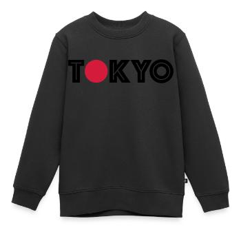 Chemise Tokyo avec un point rouge - Sweat Premium enfant bio - noir - Devant - AI Model Kid Female (0cm)