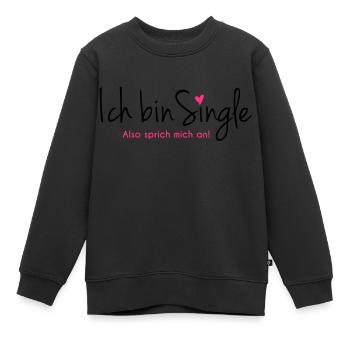 single - Kinder Premium Organic Sweatshirt - Schwarz - Vorne - AI Model Kid Female (0cm)