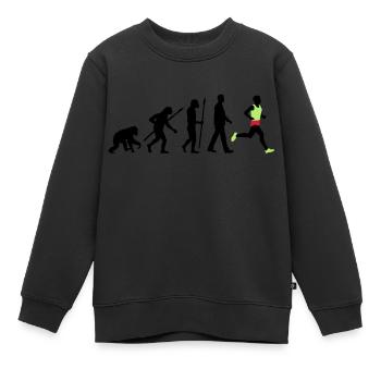 evolution_laufer_102012_a_3c - Kinder Premium Organic Sweatshirt - Schwarz - Vorne - AI Model Kid Female (0cm)
