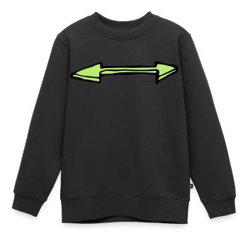 Grüner Doppelpfeil links und rechts - Kinder Premium Organic Sweatshirt - Schwarz - Vorne - AI Model Kid Female (0cm)