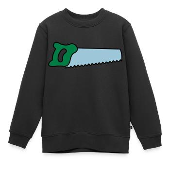 säge - Kinder Premium Organic Sweatshirt - Schwarz - Vorne - AI Model Kid Female (0cm)