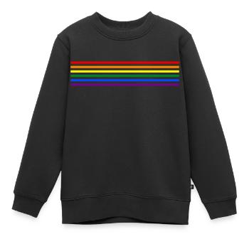 Rayures arc-en-ciel - Sweat Premium enfant bio - noir - Devant - AI Model Kid Female (0cm)