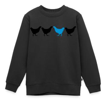 Be Different Huhn - Kinder Premium Organic Sweatshirt - Schwarz - Vorne - AI Model Kid Female (0cm)