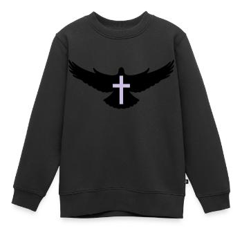 taube_heiliger_geist2 - Kinder Premium Organic Sweatshirt - Schwarz - Vorne - AI Model Kid Female (0cm)
