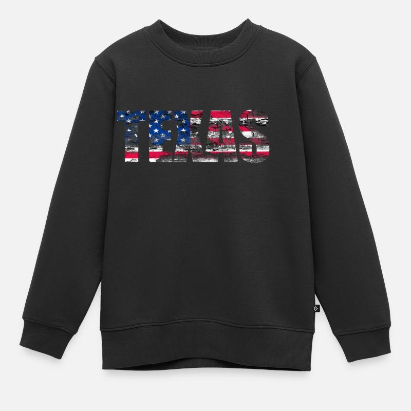 TEXAS - Kinder Premium Organic Sweatshirt - Schwarz