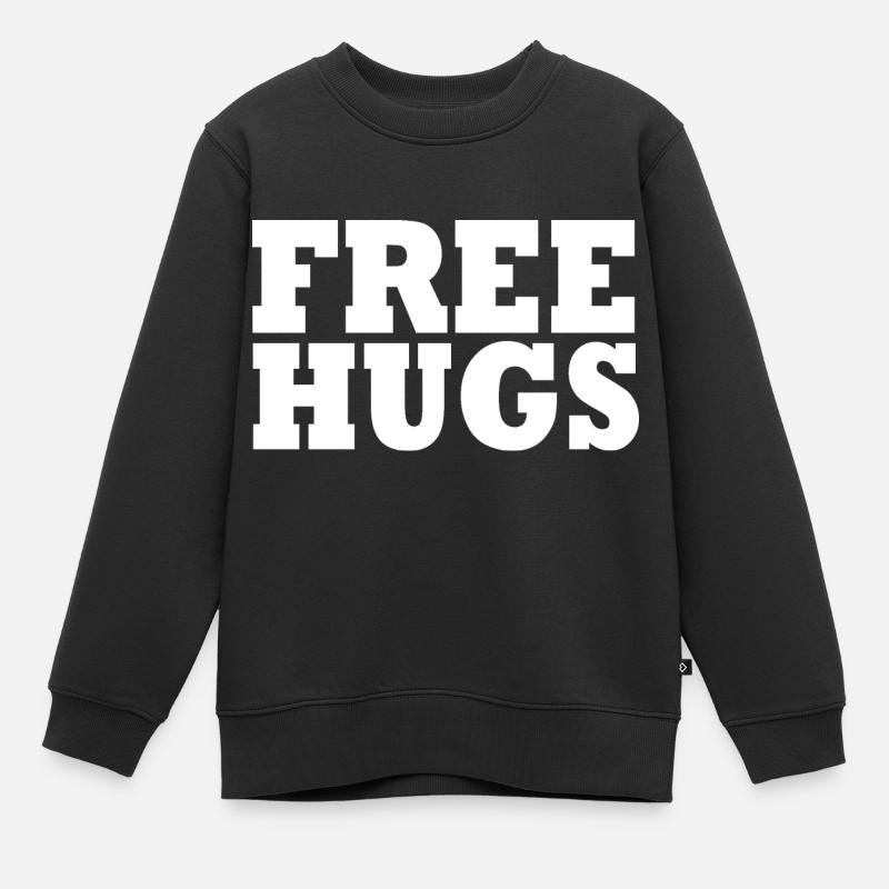 Free Hugs - Sweat Premium enfant bio - noir