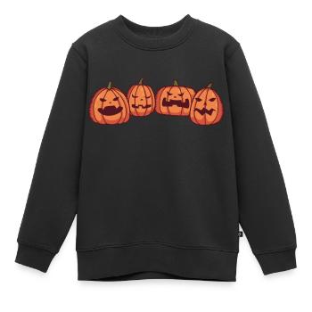 Kürbis mit menschlichem Gesicht. - Kinder Premium Organic Sweatshirt - Schwarz - Vorne - AI Model Kid Female (0cm)