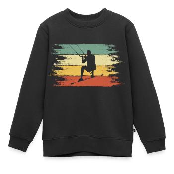 Kiter - Kinder Premium Organic Sweatshirt - Schwarz - Vorne - AI Model Kid Female (0cm)