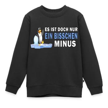eisbaden pinguin motivation winterbader minus kalt - Kinder Premium Organic Sweatshirt - Schwarz - Vorne - AI Model Kid Female (0cm)