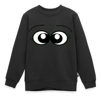 Augen female 2 - Kinder Premium Organic Sweatshirt - Schwarz - Vorne - AI Model Kid Female (0cm)